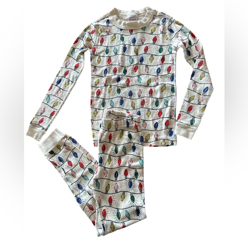 Hanna Andersson Christmas/Holiday Light Pajamas size 6-7